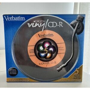 NEW Verbatim Digital VINYL CD-R 700 Five pack 5 Colors Jewel Case SEALED